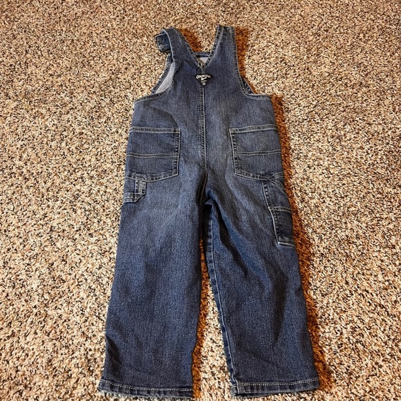 OshKosh Denim Overalls Carpenter Pockets Adjustable Straps 3T - Picture 4 of 5